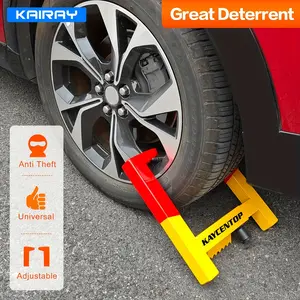 Kairay Universal Safety Tire Lock, Anti-Theft Wheel Lock, Maximum Width 10 Inches, Excellent Deterrent, Bright Color, Suitable for Trailers, SUV, Ships, ATV, Motorcycles, Golf Cart, with 3 Keys Attached