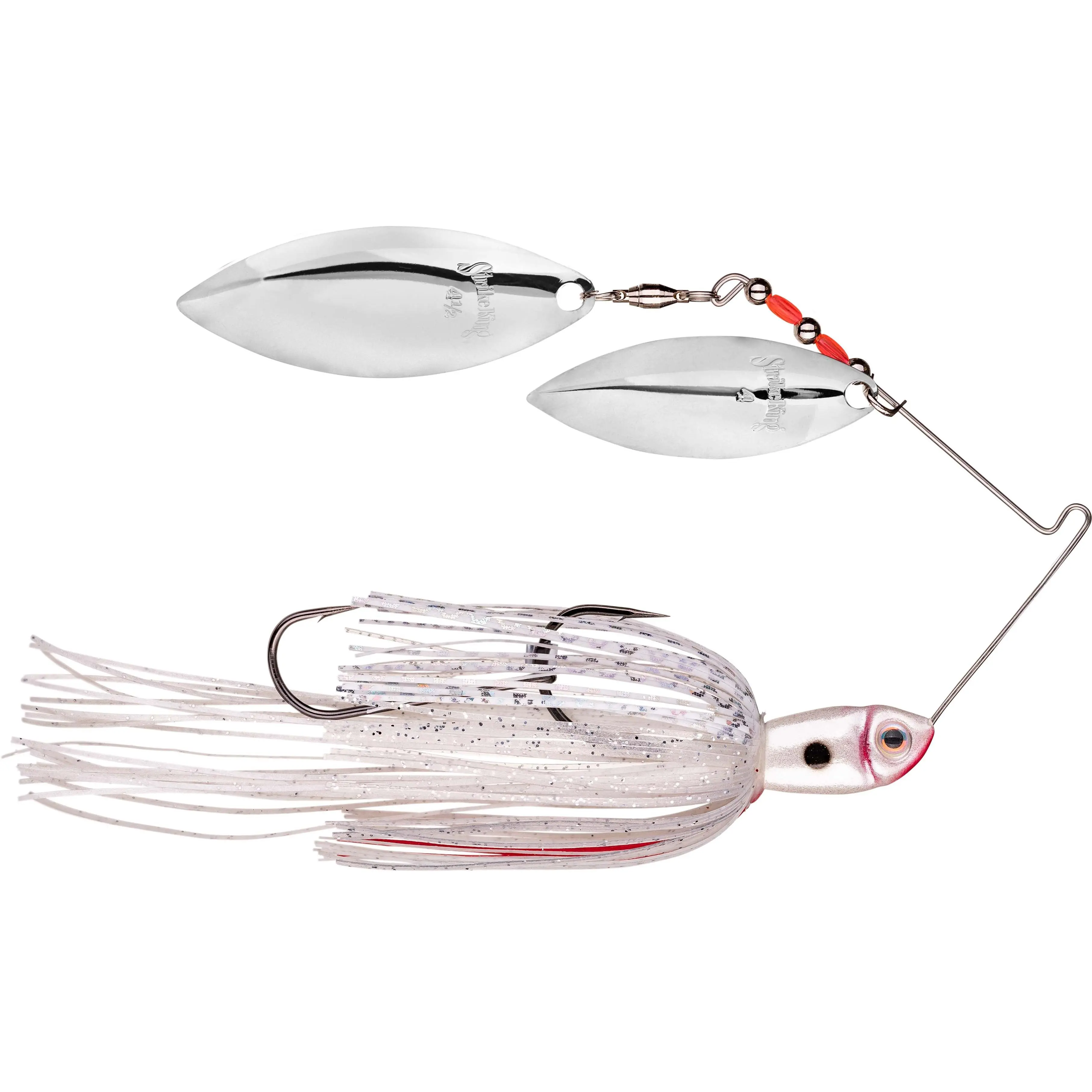 Strike King Premium Plus Spinnerbait Fishing Lure - Ball Bearing Swivel, Tempered Wire, Colorado-Willow Blade Configurations, Exclusive Magic Tail Trailer, Pre-Rigged Hook, Appealing Natural Look, Ready Fishing Out of the Package for Anglers