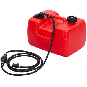 GARVEE Marine Portable Boat Fuel Tank, 3 Gallon/12-Liter Gas Can with 9.8ft Hose, No-Spill Sealed Storage for Outboard Engines, Fishing Boats, Yachts, Diesel and Gasoline Container in Red