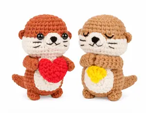 TIKA Beginner Crochet Kit 2-Pack Otters with Step-by-Step Video Tutorials, DIY Amigurumi Animal Crochet Set