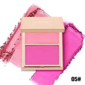 Double-Take Cream & Powder Blush Duo - Matte Rose Silky Compact for Radiant Glow & Buildable Blendable Formula