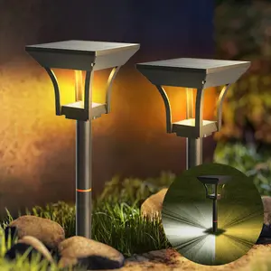 CINOTON Solar Pathway Lights Outdoor - Solar Powered Garden Lights Waterproof IP65 Decor Landscape Lighting with Two Modes for Yard Lawn Walkway Driveway Warm White