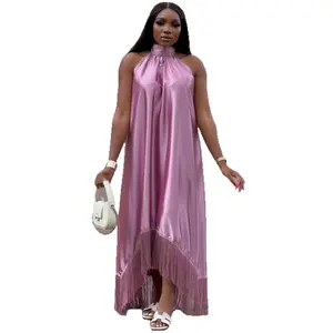 Spring Summer Clothes Long Dress Women Dresses Vestidos Y2k Streetwear Sleeveless Irregular Tassel Elegant Splice Party Night Work 2026