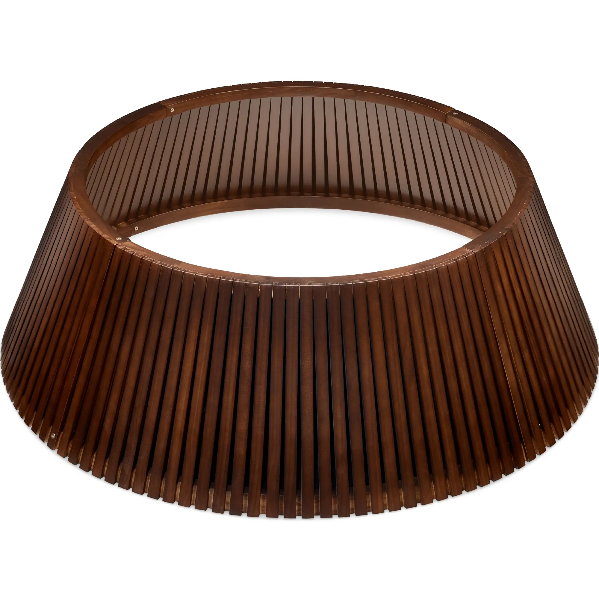 Best Choice Products 36in Christmas Tree Collar, Solid Wood Slatted Tree Skirt Holiday Accessory for Home