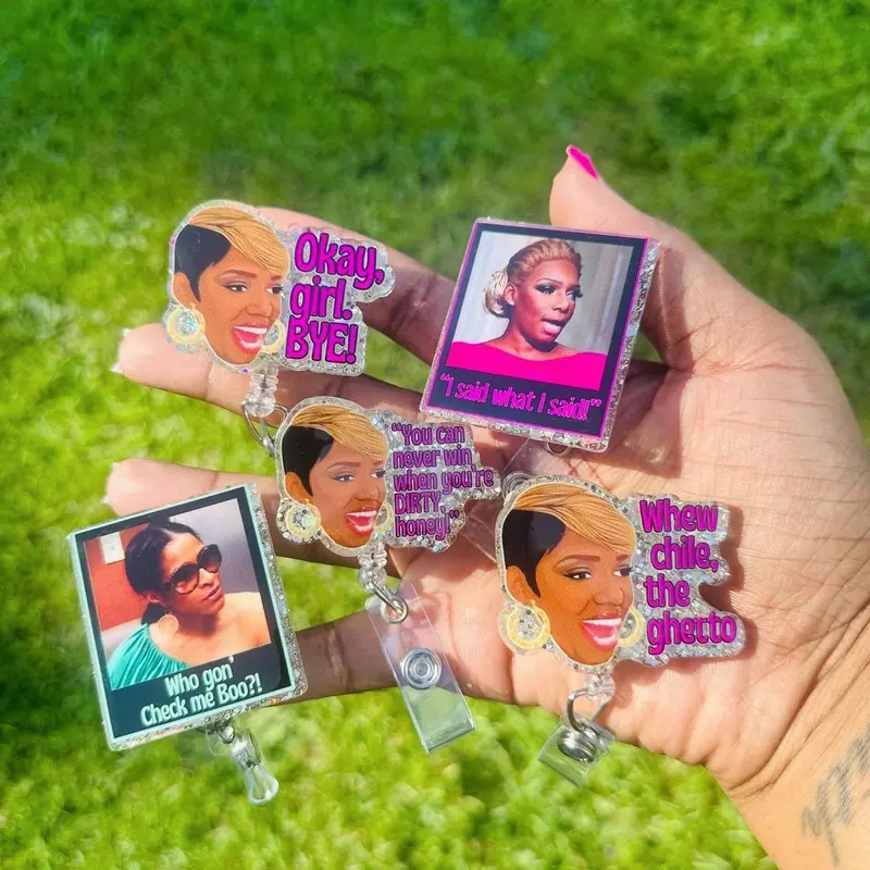 Sarcastic Healthcare Worker Badge Reel - Glitter Acrylic Alligator Clip