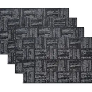4pcs Hot Sale Pvc Woven Kitchen Decorative Placemat Non-slip Table Mat Plate Mat for Home Dining Room