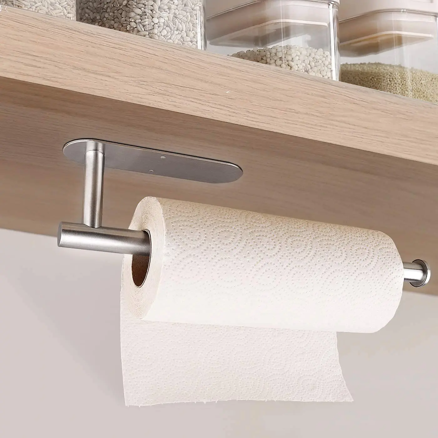 1 Piece Modern Minimalist Paper Towel Holder Stainless Steel Wall-Mounted Rack, Bathroom Organizer, Bathroom Accessories, Self-Adhesive/Drill Option, Moisture-Proof, Wear-Resistant, Smooth Dispensing for Kitchen, Bathroom, Dorm