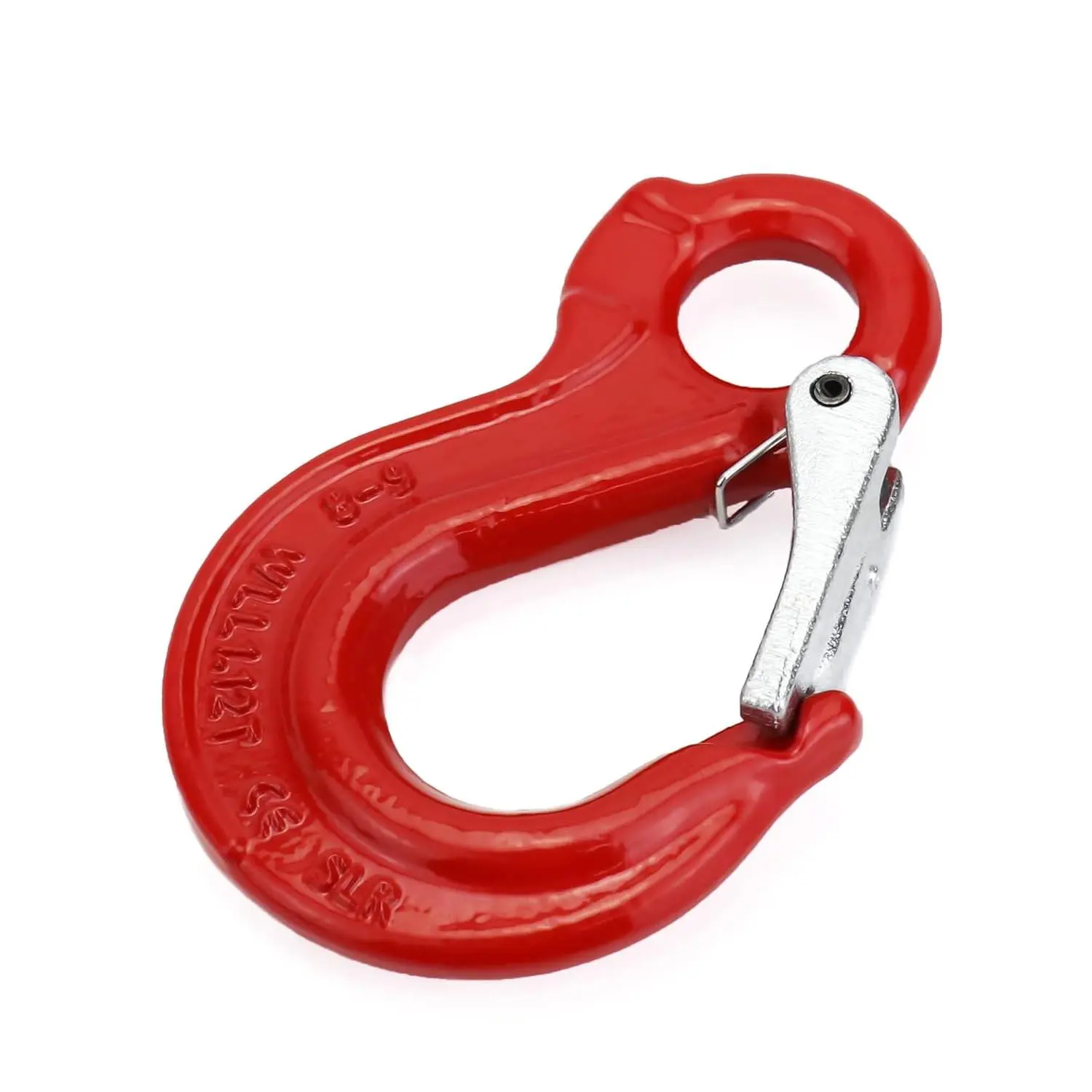 Clevis Slip Hook G80 Eye Hoist Sling Hook, 1.2 Tons Break Point 4,500 LBs Forged Steel Red Logging Rigging