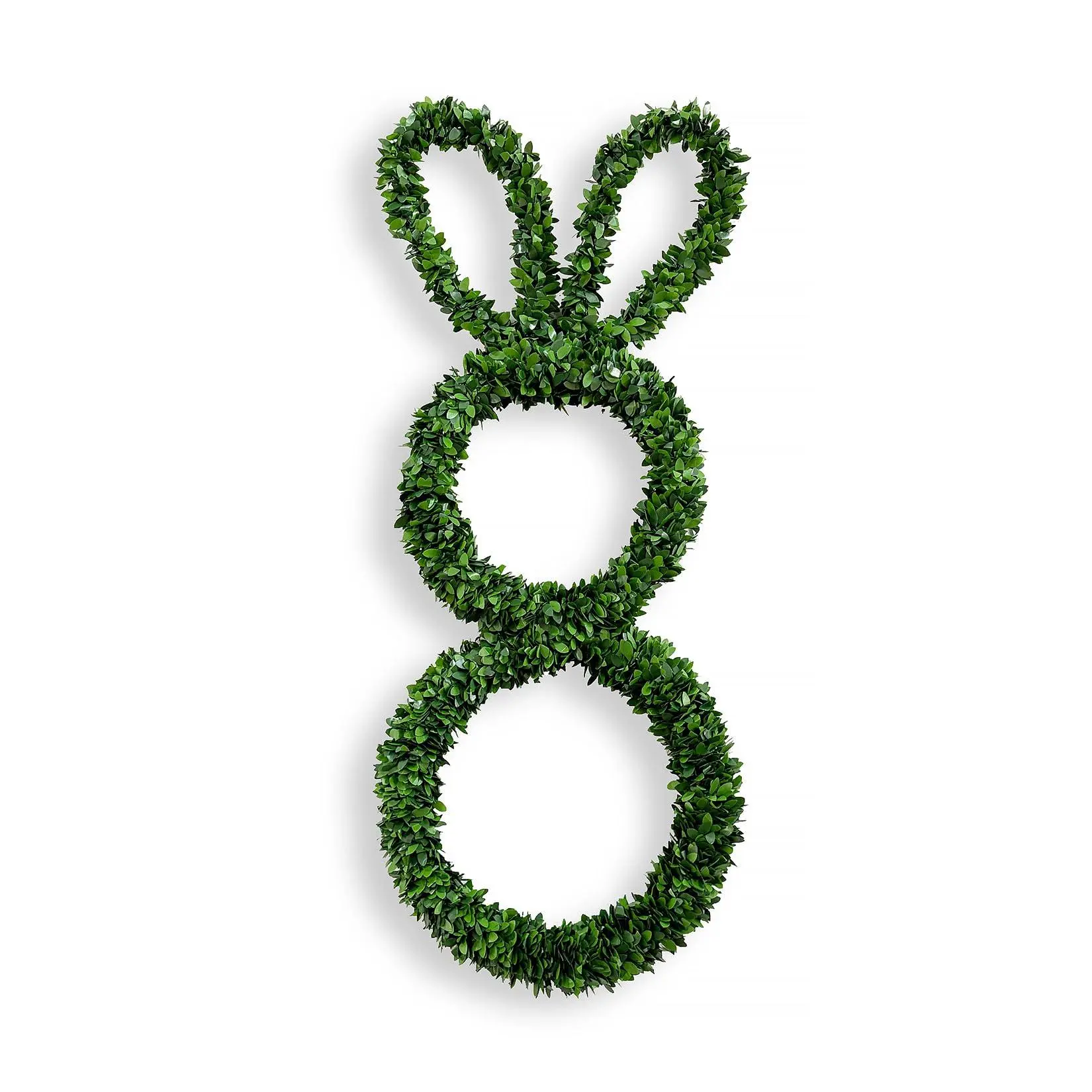 GARVEE Easter Bunny Wreath for Front Door 30 Inch, Green Boxwood Rabbit Wreath, Minimalist Spring Wreath for Door Wall Window, Farmhouse Easter Decorations Indoor Outdoor