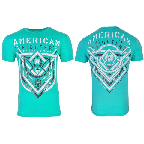 American Fighter Men's XS Lost Springs Round Neck Graphic Print Cotton Short Sleeve Tee - Menswear Pull-On Casual Streetwear Top, Opalescent Foil, Athletic Fit, Heat Transfer Label, Cold Wash, All Seasons