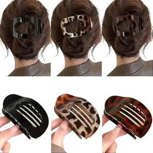 Curved abalone hair clips for women,Featuring a high-end look.Flat top bun hair clips for the back of the head.  the scalp. Hair Hello Kitty Detangling Hairbrush Pointed Tail Shampoo Comb for Hair Styling