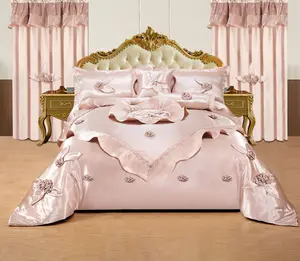 Dusty Rose Luxurious 7 Pcs Wedding Bedding Set