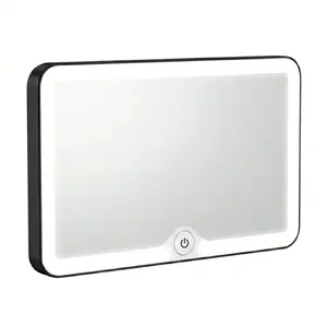 LED Light Car Vanity Mirror, Touch Control Sun Visor Makeup Mirror with Dimmable Brightness, 3 Color Lighting Modes, Type-C Rechargeable Makeup Products for Women, Available in White/Pink/Black