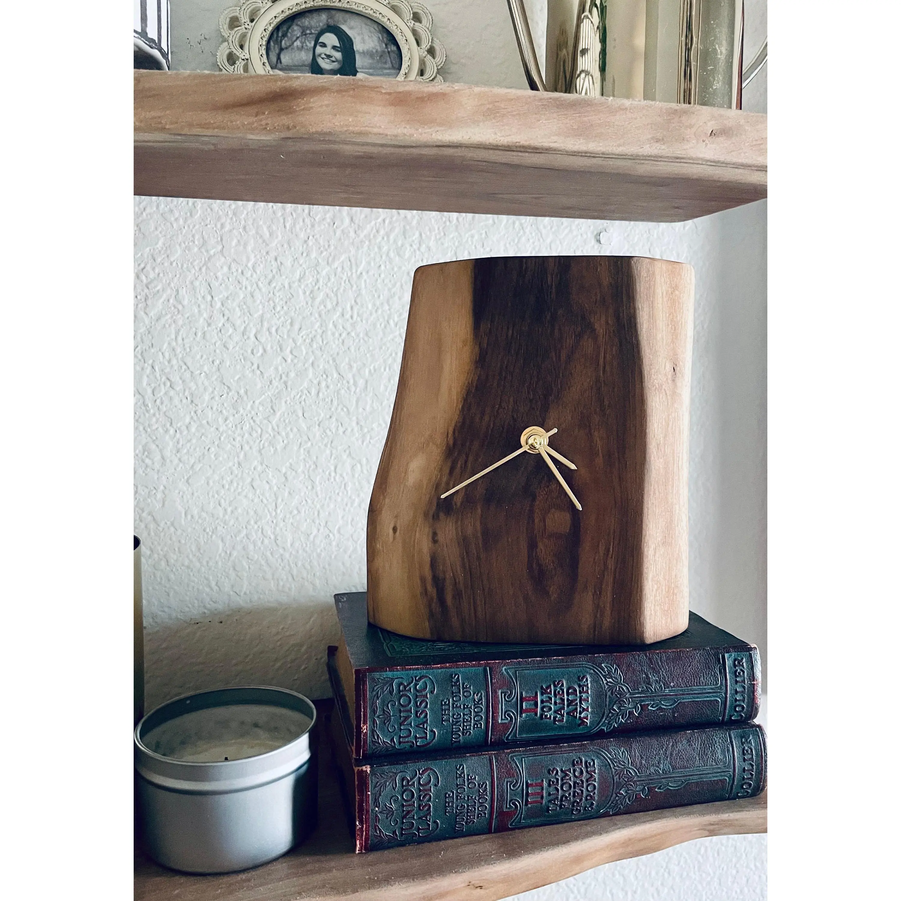 Wood Desk Clock, Walnut Desk Clock, Mantel Clock, Table Top Clock