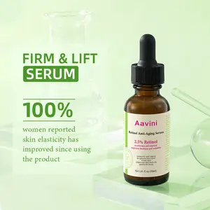 Aavini Retinol Serum 30ml – 2.5% Dual Retinol, 5 Peptides, Sustained-Release, Gentle No-Tolerance Formula