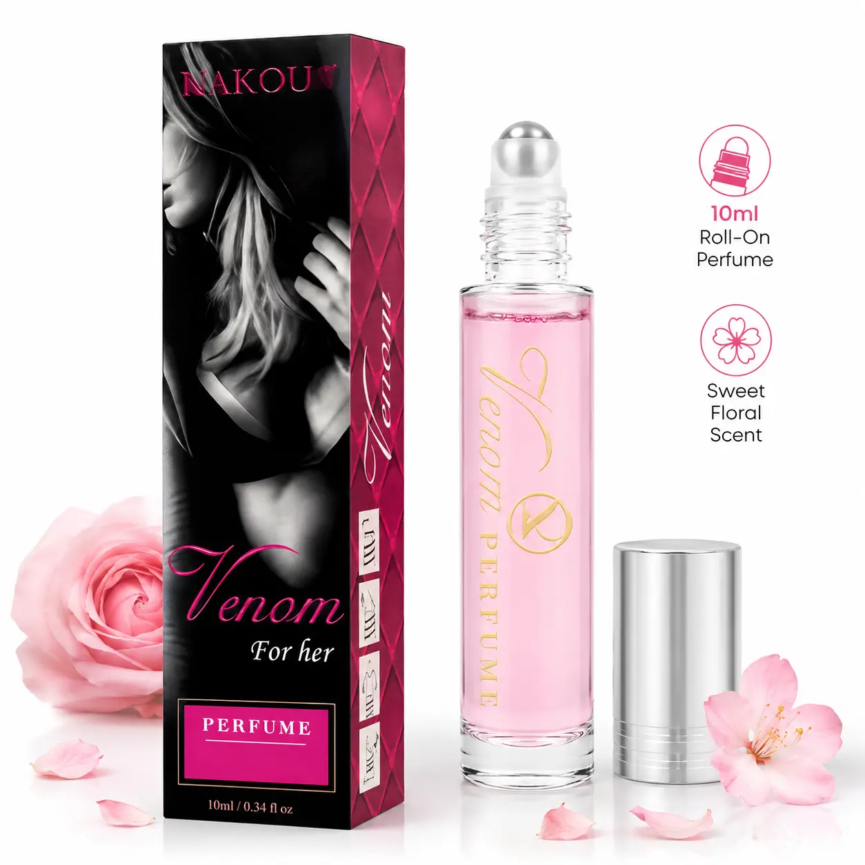 Pheromone Perfume Oil for Women & Men, Long-Lasting Unisex Fragrance with Elegant Floral Scents, Travel Size - 0.34 fl oz / 10ml, Essential Oil, Contains Pheromones, Unisex Use, Bottle