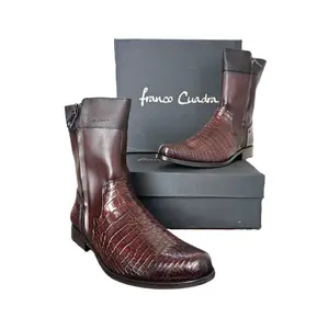 Franco Cuadra Mens Brown Crocodile Cowhide Ankle Boot 802NPBS