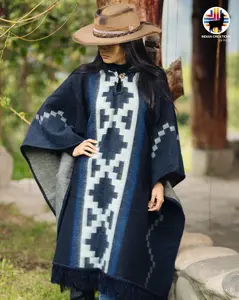 Bluebell Alpaca Poncho Handcrafted Elegance 80% Alpaca 20% Acrylic One Size Fits Most Warmth Stylish Look for Women Men 48x38 Inches
