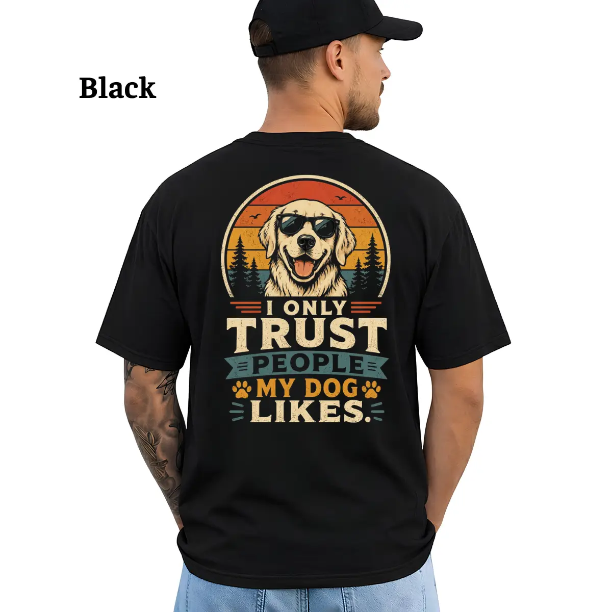 Funny Dog Lover Shirt, I Only Trust People My Dog Likes Tee, Vintage Animal Graphic T-Shirt, Sarcastic Pet Owner Apparel, Casual Cotton Tee