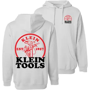 Klein Tools Hoodie Est. 1857 Lineman Graphic Pullover, Classic Utility Worker Sweatshirt for Electricians, Lineworkers & Construction Pros