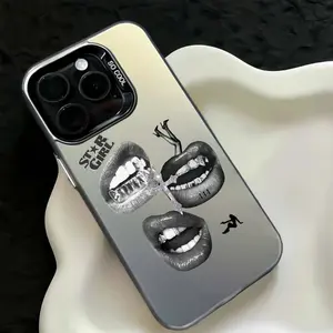 High-End Lipstick Patch Design Phone Case Cover for iPhone 15 Pro Max, XS, XR, XS Max, 11, 12, 13, 14, 15, 17, 16 Pro Max, Fashionable for Men and Women