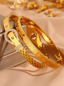 Elegant Ladies Bracelet Set, Stainless Steel Jewelry for Dinner Parties & Special Occasions, Perfect Gift for Women