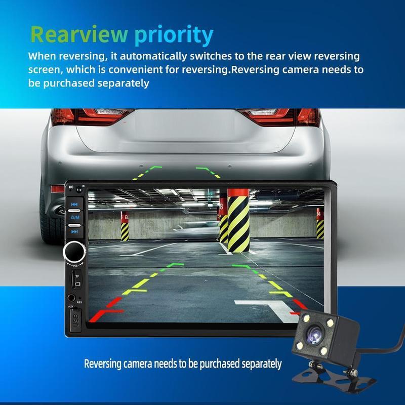 Double Din Car Stereo Car Radio with Bluetooth 7 Inch Touch Screen FM Radio Link USB 2 Din Car Audio Receiver Remote Control Steering Wheel Control Backup Camera