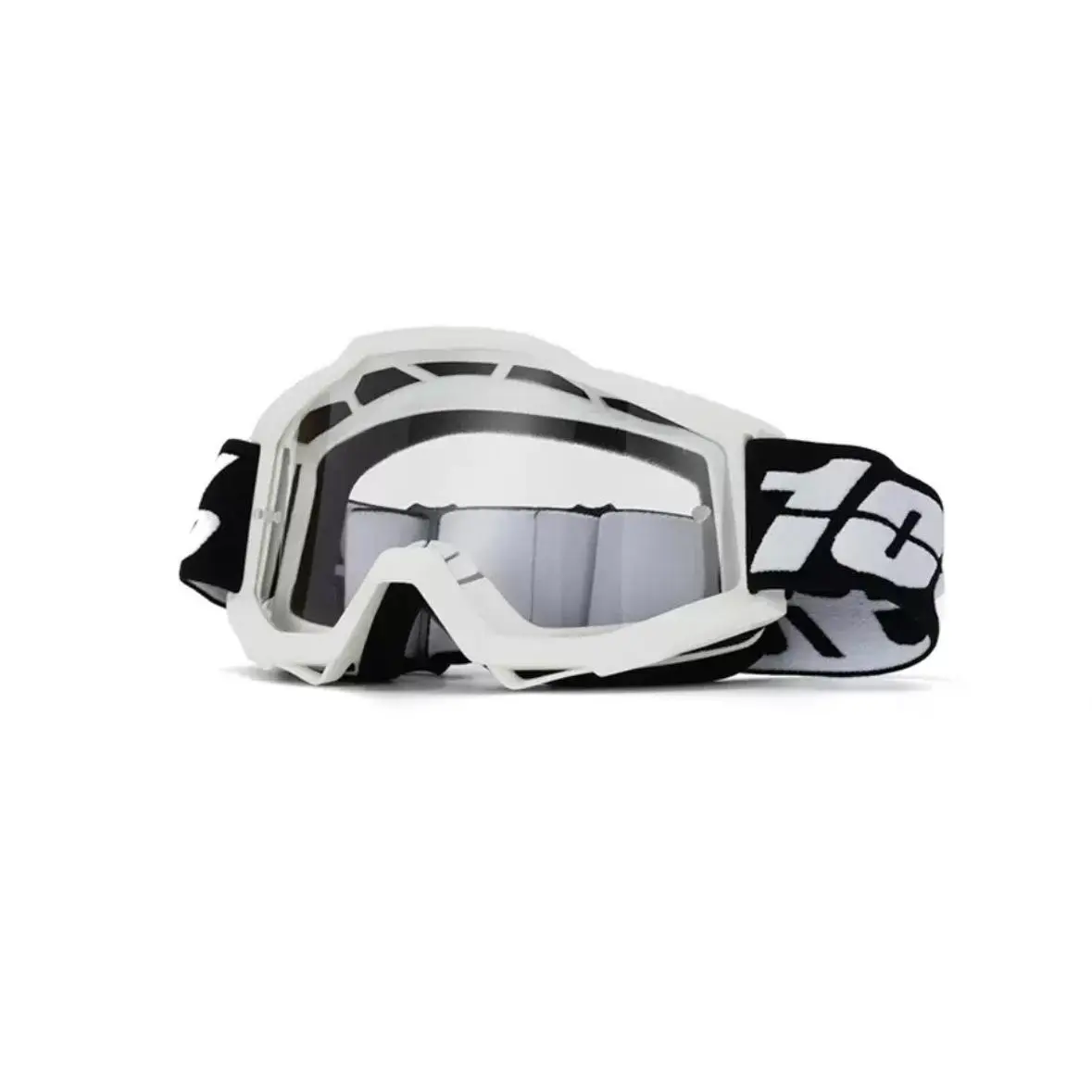 Motocross Goggles with Mirrored Polycarbonate Lens - Anti-Fog Vent, Fog-Free, Scratch-Resistant, Dustproof, Adjustable Strap for Dirt Bike Off-Road Riding, ATV Sports & Outdoor Eyewear Accessories, Dirt Bike Accessories, Uv Protection, Rugged, Anti-Scratc