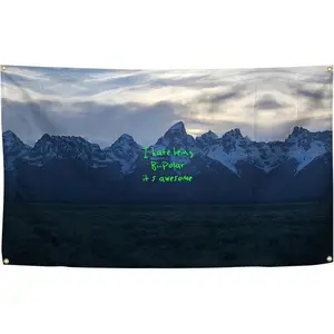 Iconic Rap Music West Album Art Poster Cover For Tapestry With 4 Brass Lock Buckles 60 X 40 Inch Music Tapestries Hanging Dormitory Party Background Decoration Living Room Bedroom Home Decoration boys and girls room decor