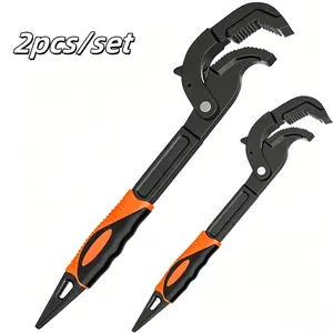 NANWEI 2pcs Multi-functional Pipe Wrench Set, Universal Wrench Set, Pipe Wrench Assembly, 10+14 Inches, Multi-functional Tool, Suitable for Car Maintenance, Pipe Installation, Home Repair, Daily Use, And A Great Choice for Festival Party Gifts.