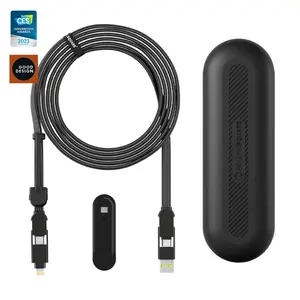 inCharge XL 3m / 10ft - 6in1 cable, 100W Fast-charging Cable for iPhone, iPad, Android, Laptop, and more Smartphones (Micro USB, Lightning, Micro USB, USB-C devices)