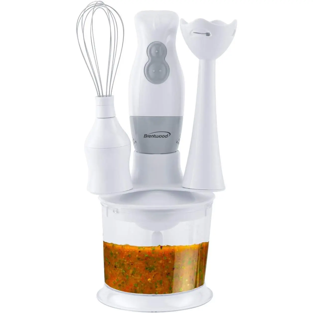 BRENTWOOD HAND BLENDER & FOOD PROCESSOR White