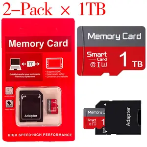 2-Pack × 1TBFlash memory cards - SD/TF cards for tablets/cameras/mobile phones, PSP games, PRO monitors, cars, PCS, mobile phones, headphones and speakers - Safely store your files!