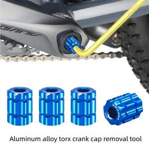 Integrated Hollow Plum Crank Cover Removal Tool, Aluminum Chainring Wrench for Mountain and Road Bicycles