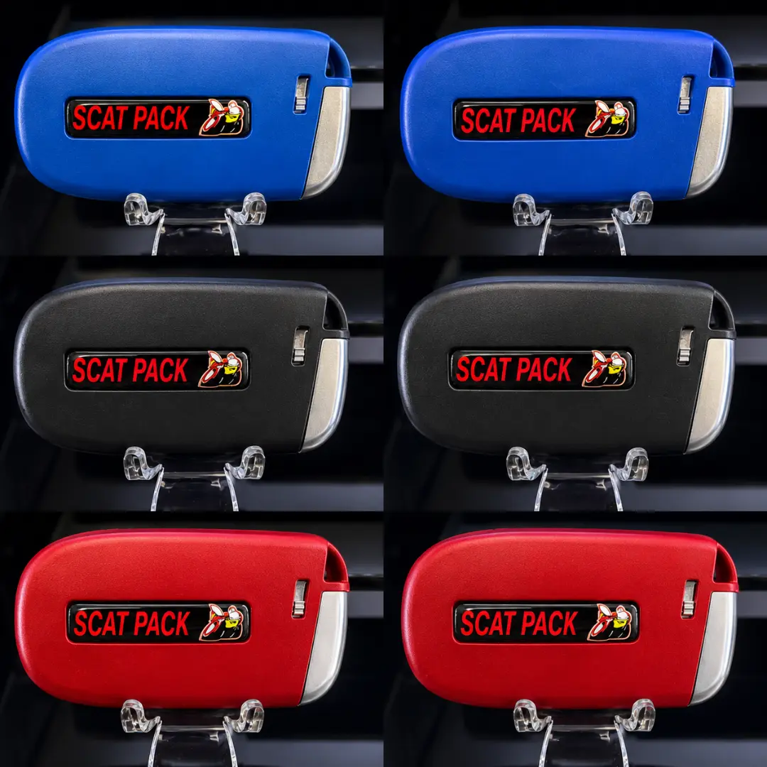 Scat Pack Key Fob Shell Replacement Key Cover for Dodge Charger Challenger Durango Chrysler 300 Jeep Grand Cherokee with 3D Scat Pack Logo