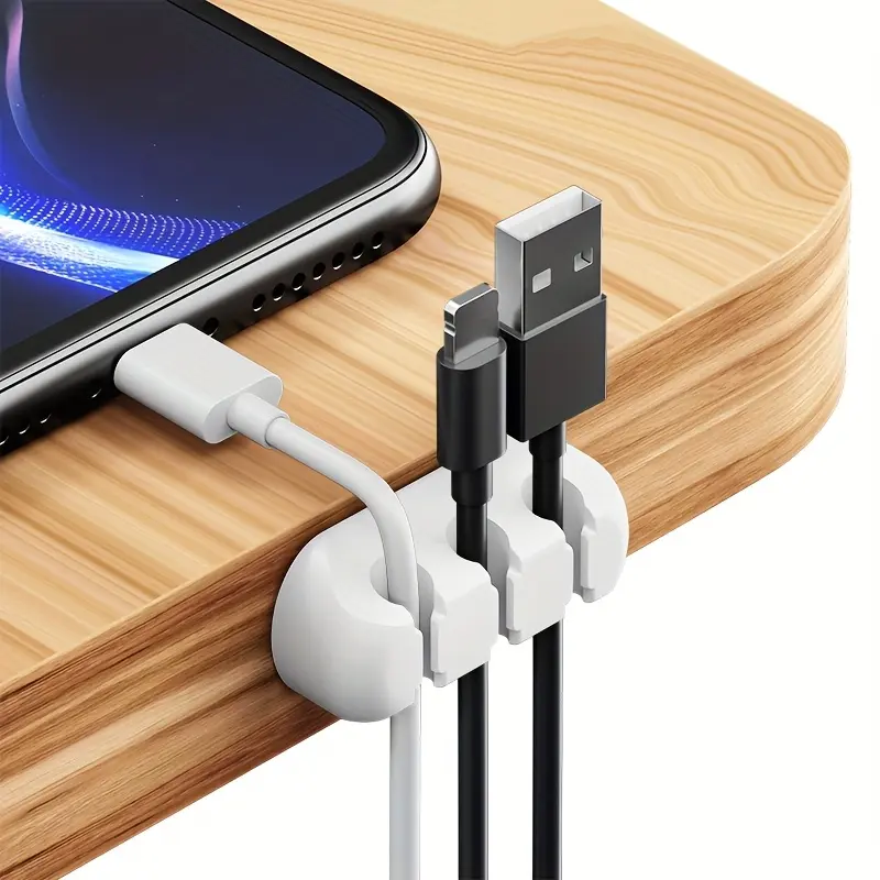 2-piece strong self-adhesive silicone cable storage cable management ...