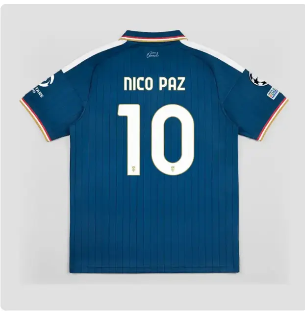 NicoPaz Como FC 26-2027 home jersey with full logo, men's soccer shirt NicoPaz Como FC 26-2027 home jersey with full logo, men's soccer shirt