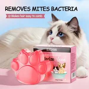 TXFNY Pet Cherry Blossom Cleaning Soap Handmade for Effective Pet Hair Removal Sensitive Skin Allergies Itching Relief Plastic-Free Vegan Formula 100g