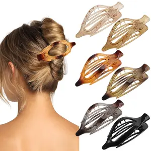 French Concord Hair Clips Claw - 6Pcs Side Slid Flat Hair Clips for Volume Strong Hold No Slip Grip Hair Claw Clips for Women Girls Thick Thin Hair