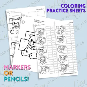 Printable Alcohol Marker Practice Sheets | Color Blending, Shading, Swatching & Patterns | Perfect for Coloring Book Enthusiasts