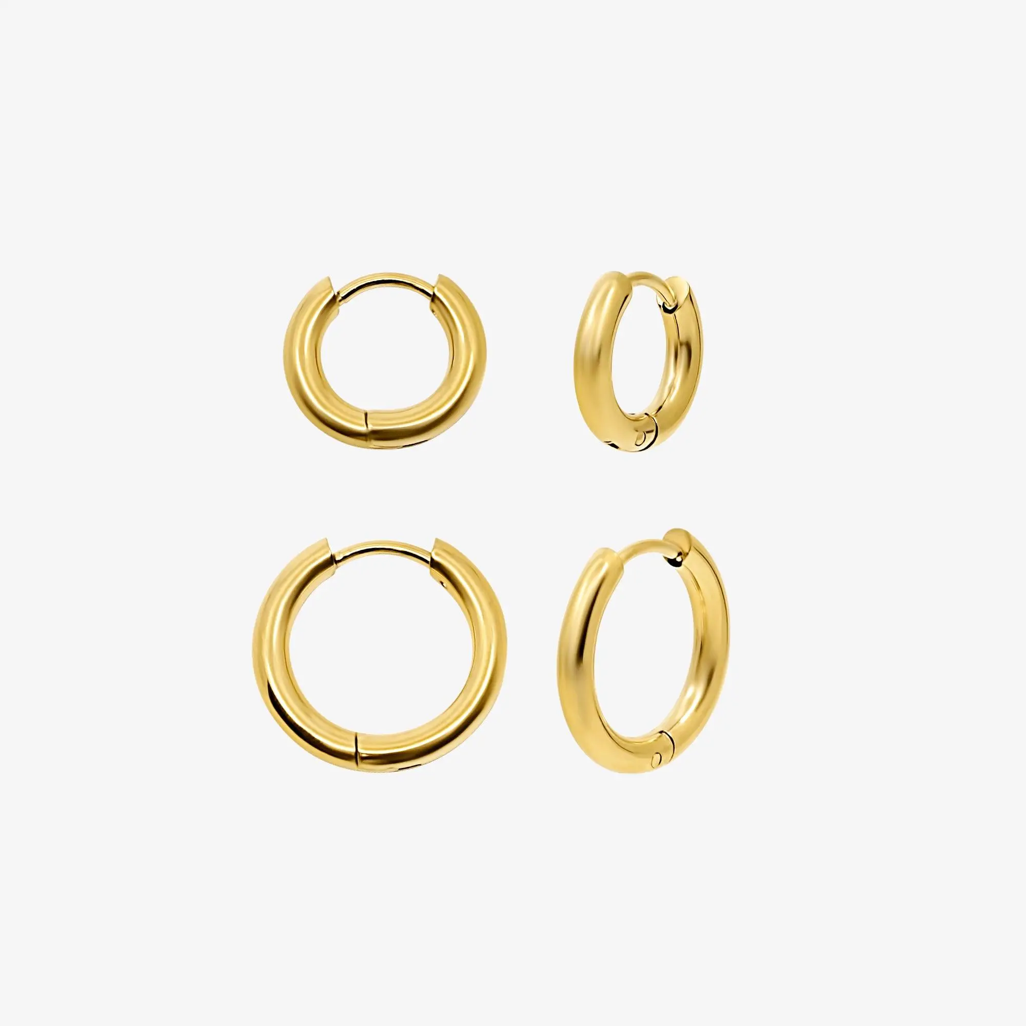 EVRY JEWELS Gold or Silver Plated Women's Evryday Hoop 2-Piece Earring Set