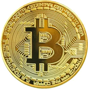 Physical Bitcoin Coin Gold Plated, 40mm 3mm Large Commemorative Crypto Collectible with Acrylic Display Case, Limited Edition BTC Token for Gift Home Desk Decor