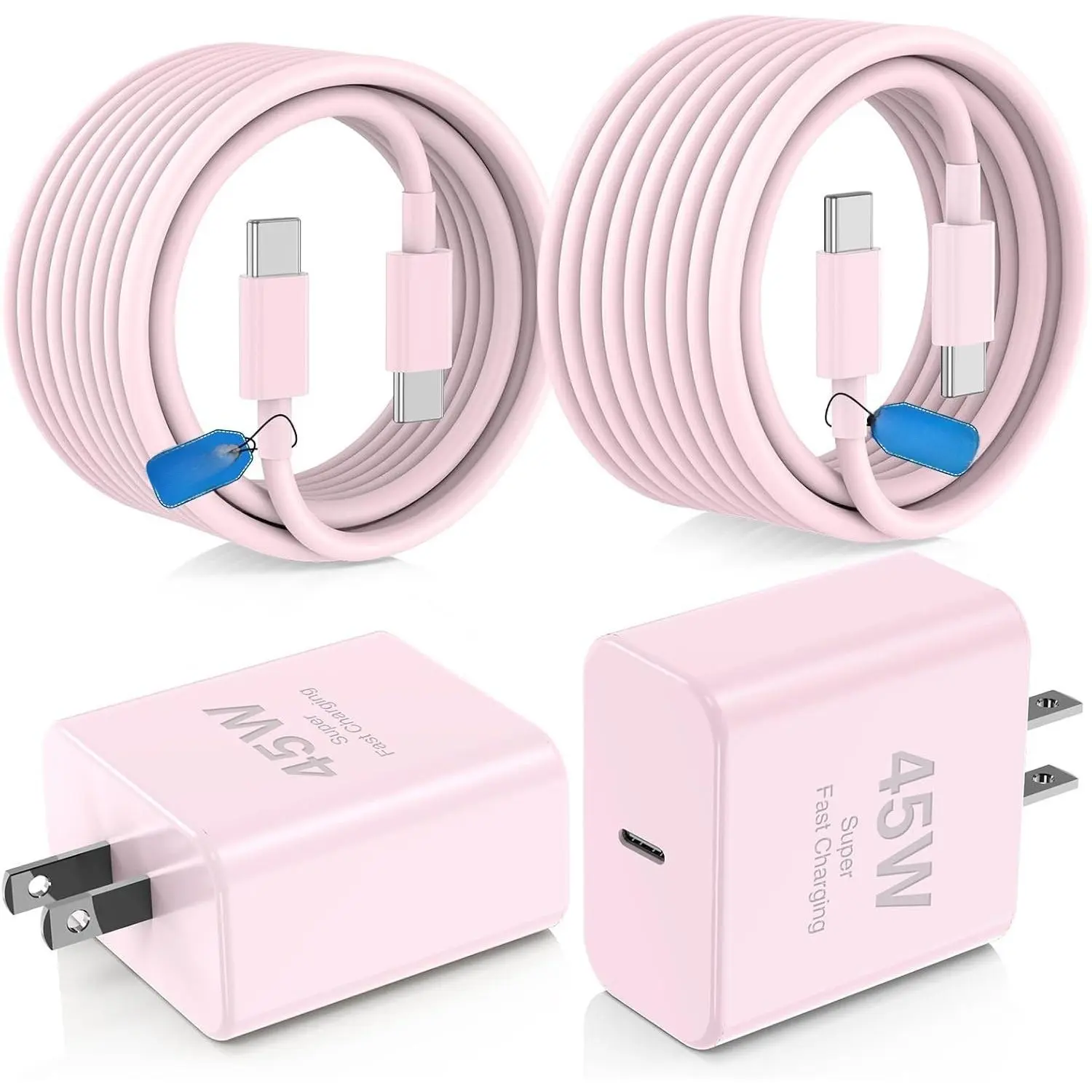 45W PD 3.0 Super Fast Charger Block & 10FT Type C Cable 2Pack Compatible with iPhone 17/16/15 Series iPad MacBook AirPods Cellphone Smartphone
