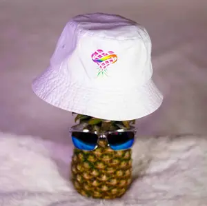 White Upside-Down Pineapple Lifestyle Bucket Hat