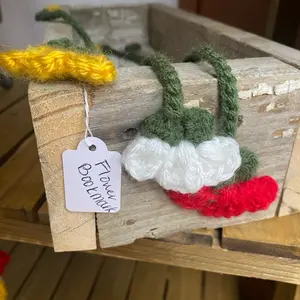 Crochet Flower Bookmark - Red Yellow & Pink Colorful Handmade Bookmarks for Reading Enthusiasts Yarn Gift Whimsy Decoration Pop