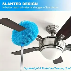 Extendable Microfiber Ceiling Fan Duster - Long Handle, Dust-Locking, Reusable & Machine Washable, Effortless Cleaning Brush for High Ceilings & Ceiling Fans, Ceiling Fan Cleaner