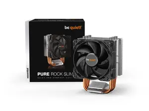 be quiet! Pure Rock Slim 2 CPU Air Cooler | Socket Support for Intel LGA 1851,1200,1150,1151,1155 - and AMD AM4,AM5 Support - Low Noise Cooler - Compact Air Cooler - Silver/Black (BK030)