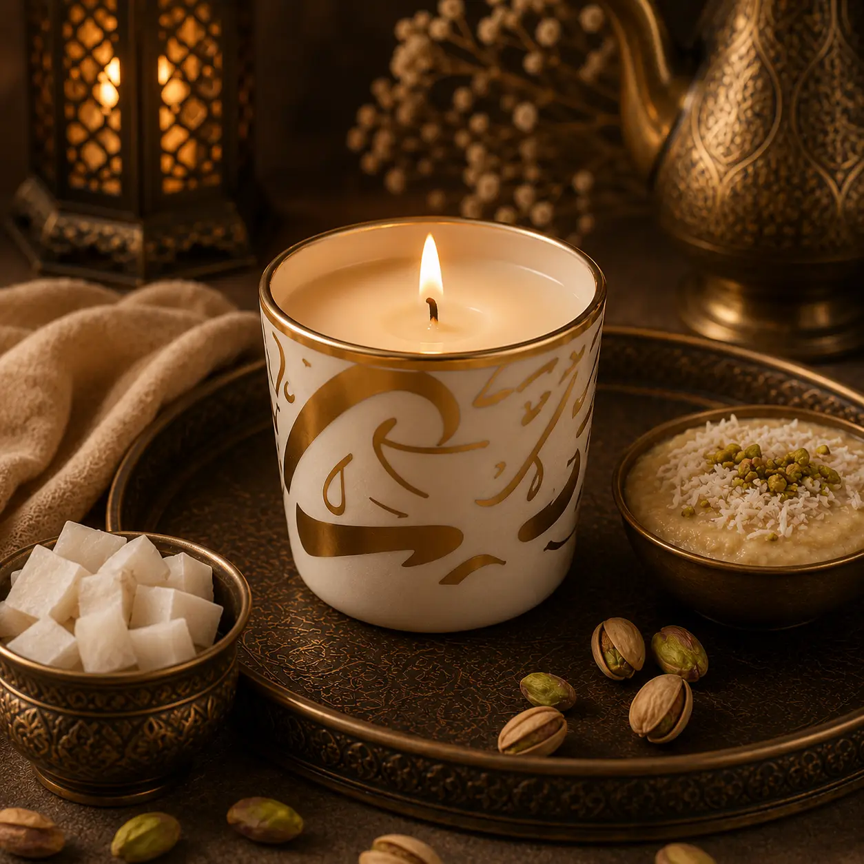 Coffee House Collection Arabesque Traditional Fragrance Candle - Wick-Lit Home Decor Light for Home Supplies, Scent