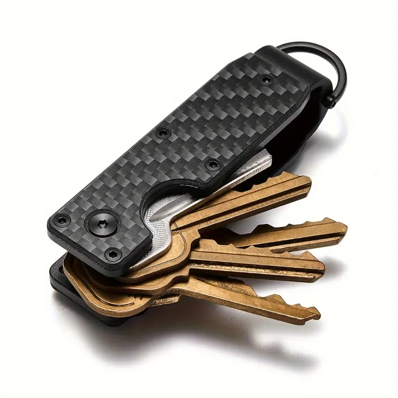 Compact Aluminum Key Organizer - Unisex Sleek Fashion Accessory, Scratch-Resistant, Secure Lock for Everyday Casual Use, Forever Miyin
