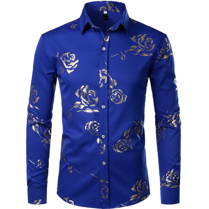 green emerald velvet dress DiBanGu Dress Shirt Pink Solid Silk Men's Button Down Long Sleeve Shirt, L main image 1